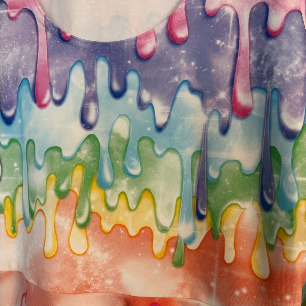 Blackmilk Unicornia Rainbow Drip Skater Dress - Picture 3 of 4